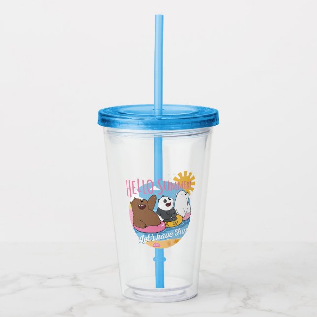 Vaso Acrílico We Bare Bears - Hello Summer! Let's Have Fun (Anverso)