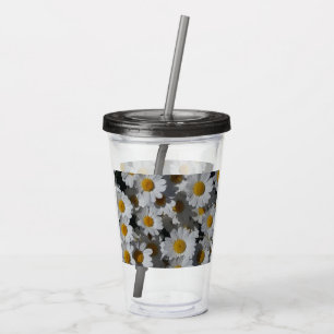 Vaso Acrílico White Daisies