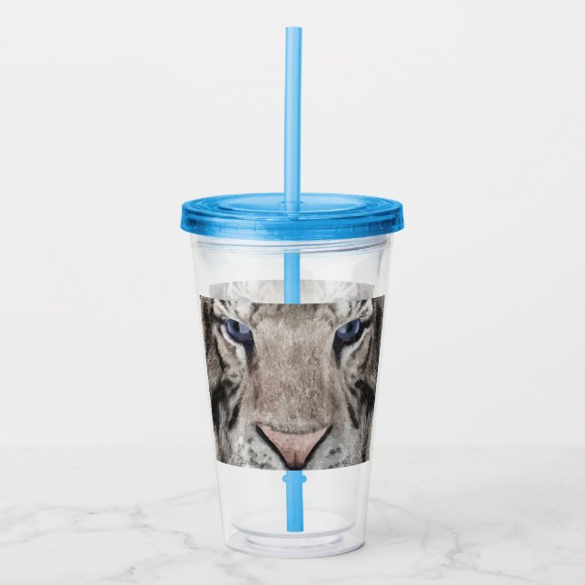 Vaso Acrílico White Tiger Head  (Anverso)