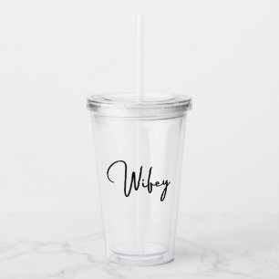 Vaso Acrílico Wifey Tumbler 16oz, transparente