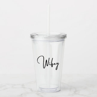 Vaso Acrílico Wifey Tumbler 16oz, transparente