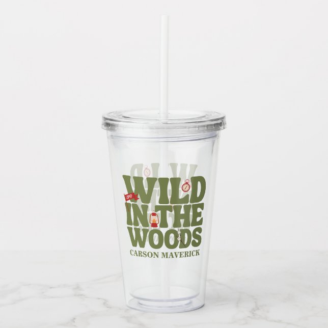 Vaso Acrílico Wild In The Woods Kids Birthday (Anverso)