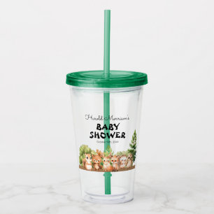 Vaso Acrílico Woodland Boy Baby Shower