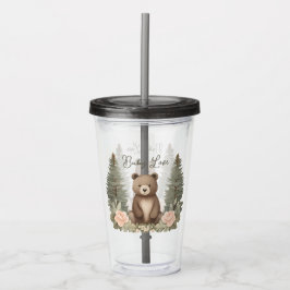 Vaso Acrílico Woodland Forest Bear