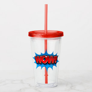 Vaso Acrílico ¡WOW, libro de historietas!