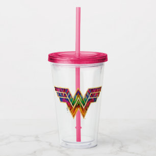 Vaso Acrílico WW84   Wonder Woman Kaleidoscope Logo
