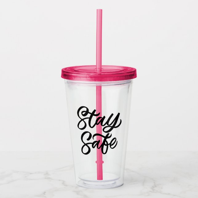 Vaso Acrílico Y Mantente A Salvo (Anverso)