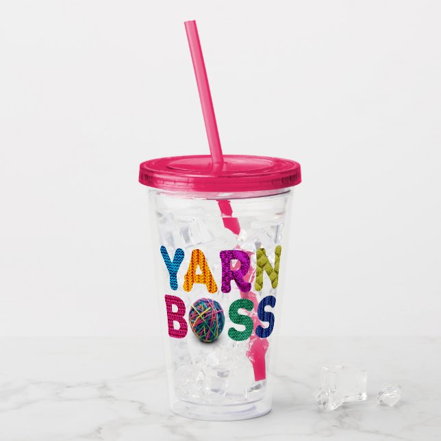 Vaso Acrílico Yarn Boss (Anverso (hielo))