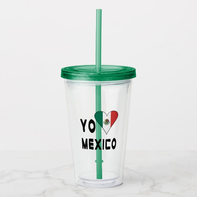 Vaso Acrílico Yo Amo México  (Anverso)