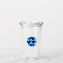 Vaso Acrílico Zafiro y Perlas