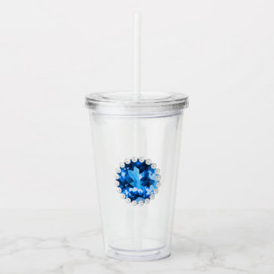 Vaso Acrílico Zafiro y Perlas