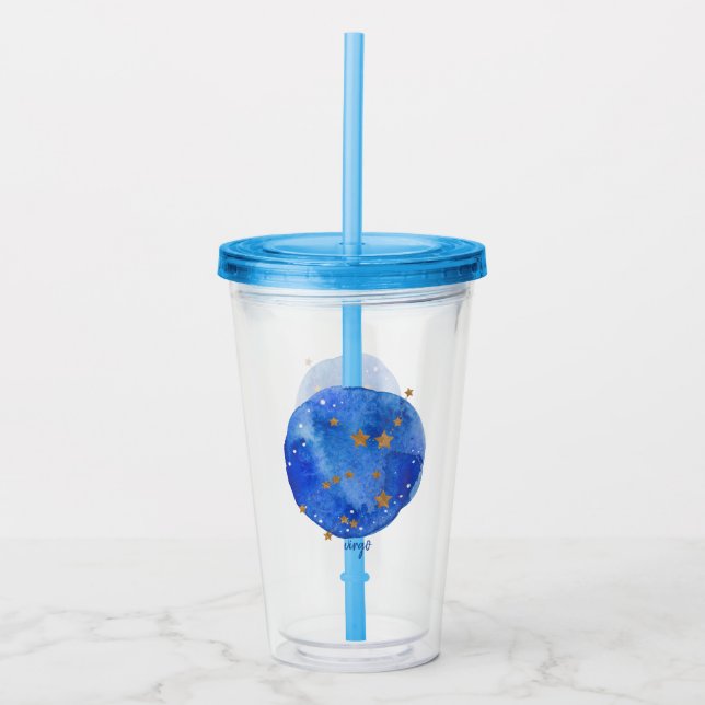 Vaso Acrílico Zodiaco de la constelación del cielo nocturno de (Anverso)