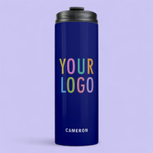 Vaso aislado azul con logotipo comercial 12 oz