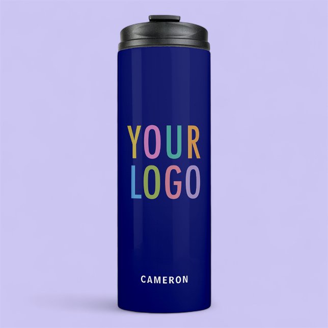 Vaso aislado azul con logotipo comercial 12 oz (MISOOK 12 oz Blue Tumbler with Logo and Name)