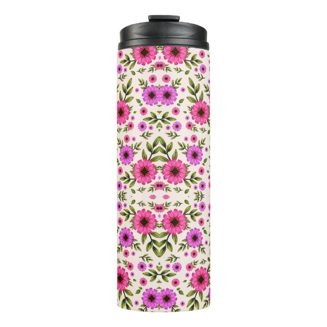 Vaso alto con patrón floral (Anverso)