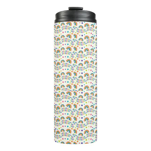 Vaso alto con tapa negra, con un divertido (Anverso)