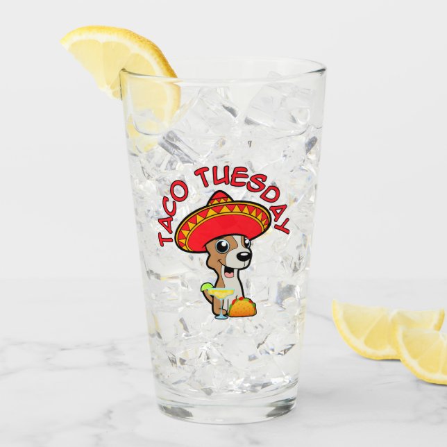 Vaso Alto de Chihuahua del Martes de Taco (Anverso (hielo))