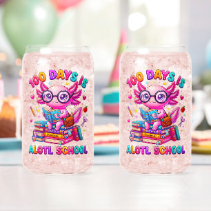 Vaso Con Forma De Lata 100 Días es Alotl Escuela Chicas Axolotl