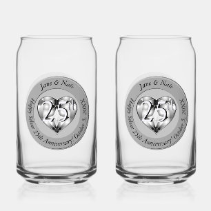 Vaso Con Forma De Lata 25º Aniversario de Bodas de Plata