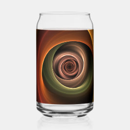 Vaso Con Forma De Lata 3D Spiral Abstract Warm Colors Modern Fractal Art