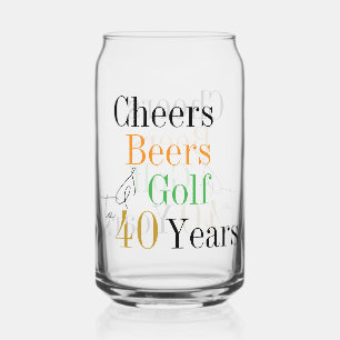 Vaso Con Forma De Lata 40.º cumpleaños Cheers and Beers Golf