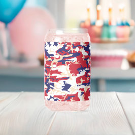 Vaso Con Forma De Lata 4 de Julio, Día de la Independencia, Beige Camufla