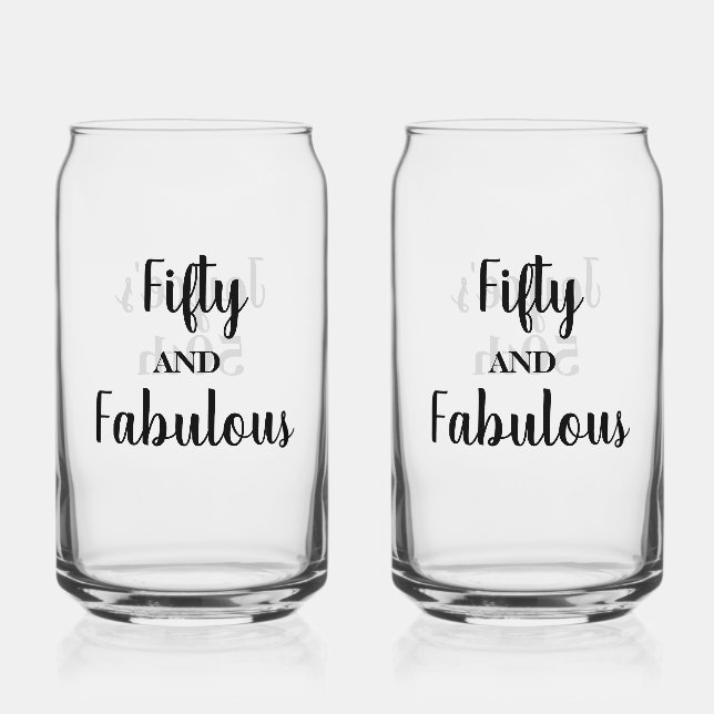 Vaso Con Forma De Lata 50.º vidrio soda personalizado (Anverso)