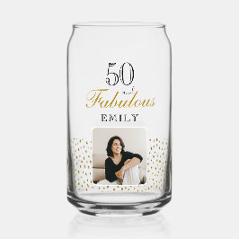 Vaso Con Forma De Lata 50 and Fabulous Gold Glitter Photo 50th Birthday