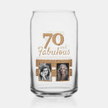 Vaso Con Forma De Lata 70 y Fabulous Gold Purpurina 2 Photo 70th Birthday<br><div class="desc">70 y Fabulous Gold Purpurina 2 Photo 70th Birthday Can Glass. Añade tus fotos - puedes usar una foto antigua y una nueva.</div>
