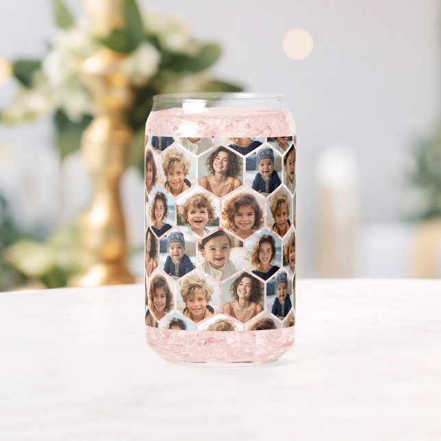 Vaso Con Forma De Lata 7 Collage de fotos - patrón hexágono funky (Insitu (Boda))