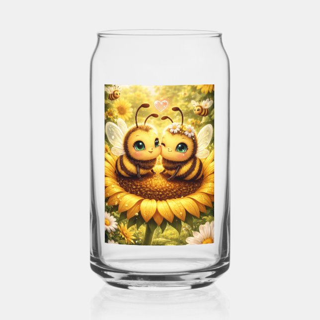 Vaso Con Forma De Lata Abeja Mía Girasol (Reverso )