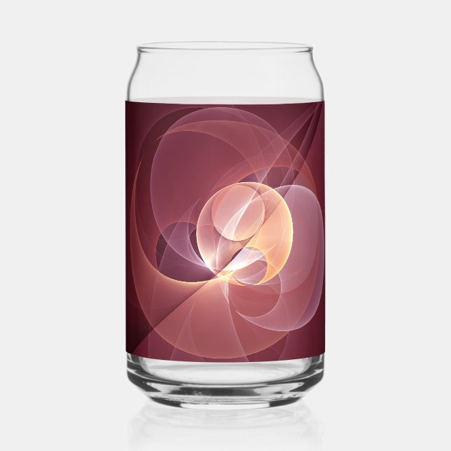Vaso Con Forma De Lata Abstract Elegant Modern Wine Red Fractal Art (Anverso)