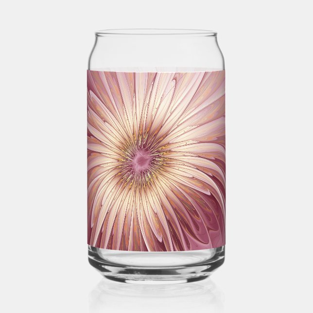 Vaso Con Forma De Lata Abstract Flower Fractal Art & Shades of Burgundy (Anverso)