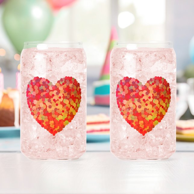 Vaso Con Forma De Lata Abstract Heart Confetti Art (Insitu (Cumpleaños))