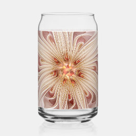 Vaso Con Forma De Lata Abstract Modern Peach Pastel Flower Fractal Art