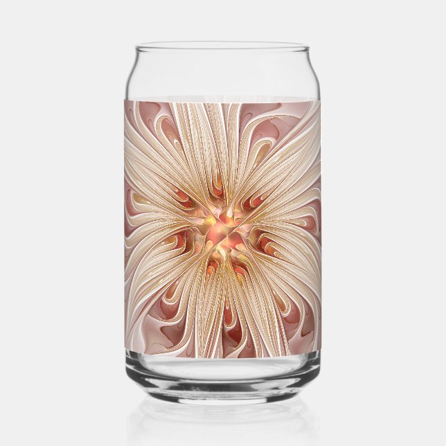 Vaso Con Forma De Lata Abstract Modern Peach Pastel Flower Fractal Art (Anverso)
