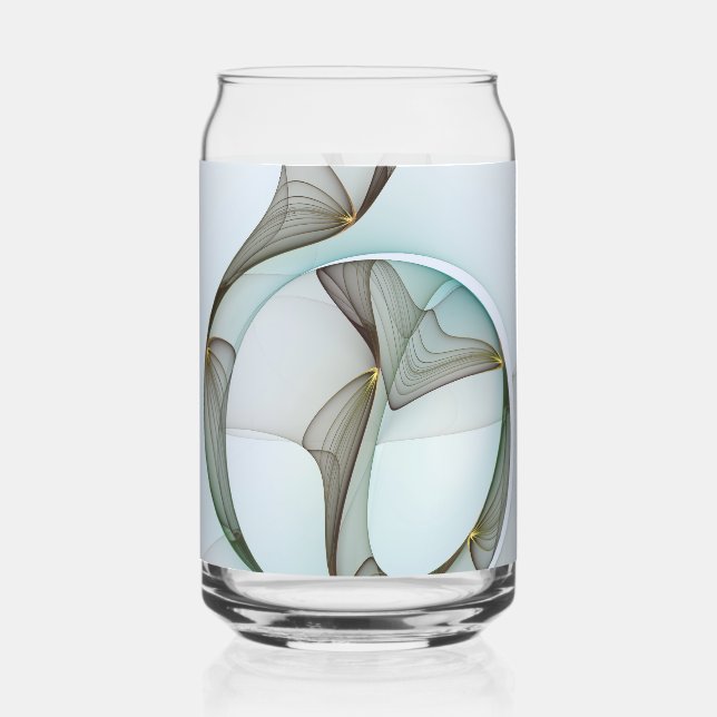Vaso Con Forma De Lata Abstract Modern Turquoise Brown Gold Elegance (Anverso)