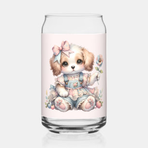 Vaso Con Forma De Lata Acogedor Kawaii Cottagecore Farmcore Puppy Style