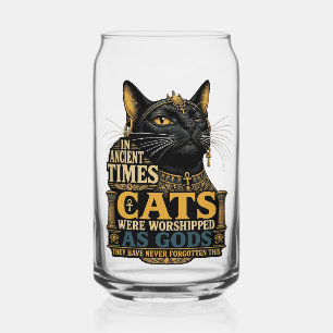 Vaso Con Forma De Lata Actitud de Gato Negro Antiguo