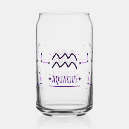 Vaso Con Forma De Lata Acuario Puede Vidrio Signo Zodiacal Acuario