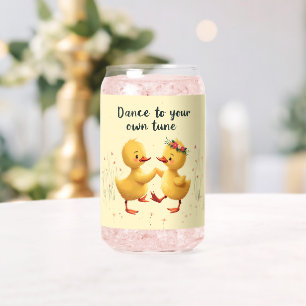 Vaso Con Forma De Lata Adorables patitos bailarines con vibraciones flora