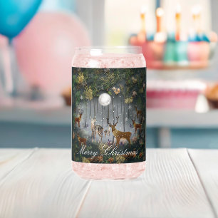 Vaso Con Forma De Lata Adorables renos por la noche