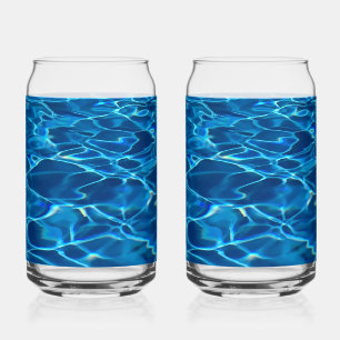 Vaso Con Forma De Lata Agua de la piscina azul oscura