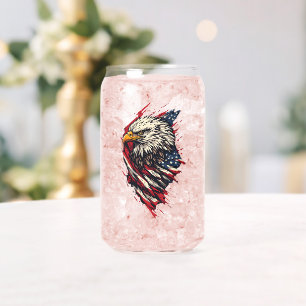 Vaso Con Forma De Lata Águila Americana Patriótica Vintage 4 de Julio