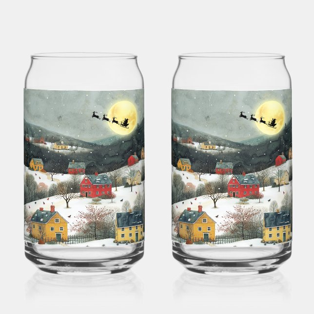 Vaso Con Forma De Lata Aldea de Invierno de Sleigh (Anverso)