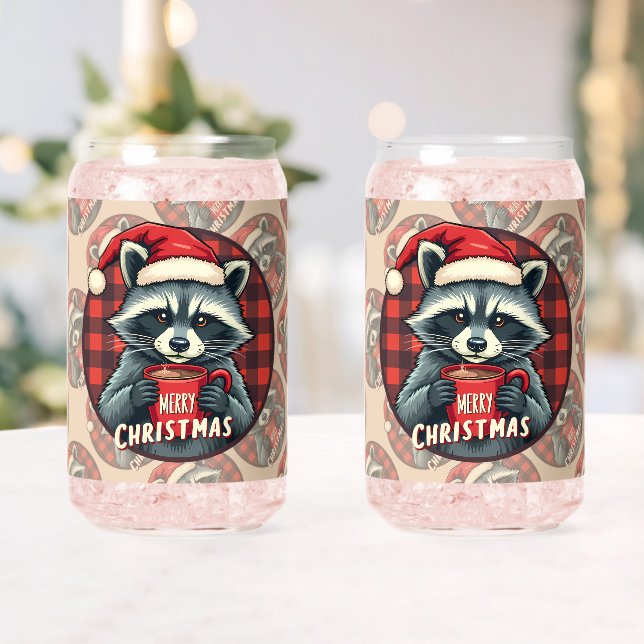 Vaso Con Forma De Lata Alegría de Cacao de Mapache de Navidad (Insitu (Boda))