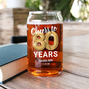 Vaso Con Forma De Lata Alegría de cumpleaños de adultos a 80 años