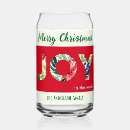 Vaso Con Forma De Lata Alegría Festiva y Colorida al Mundo Feliz Navidad