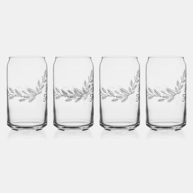 Vaso Con Forma De Lata Alegría Navideña Elegante (Anverso)