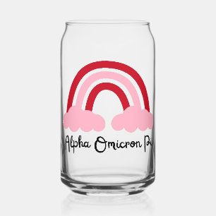 Vaso Con Forma De Lata Alpha Omicron Pi Sororidad Arcoíris Rosa Rojo